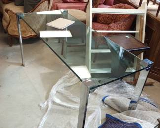 A Modern Glass Top Table, in as is condition, only asking $20. 