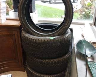 Large Winter Snow Tires for a Fancy Sports Car, 