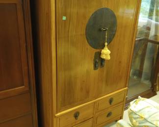 Asian Style Entertainment Cabinet, could be Re Purposed as a clothes closet, 