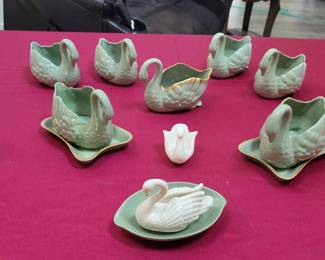 Blue Gold Stamped LENOX Swans