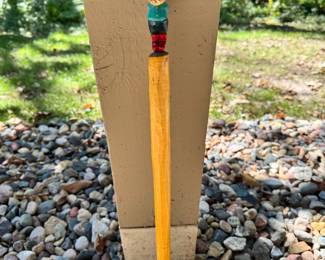 Very cute wood carved gnome/tomte, possibly meant to be a garden stake?!?