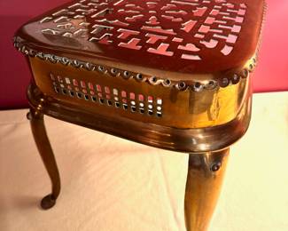 Antique English Victorian brass & steel footman