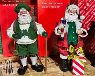 Nice selection of vintage ‘Possible Dreams - Clothtiques’ Santas, most with original boxes and metal tags