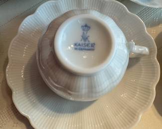 Vintage Kaiser china tea set and covered serving dish