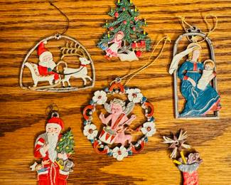 Vintage Kuhn Zinn pewter Christmas ornaments
