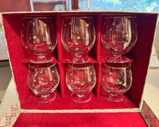 Vintage Waterford Domestic four leaf clover glass set with original box