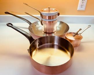Beautiful vintage Mauviel copper cookware, Made In France