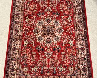 Extremely rare antique rug with horse & rider motif, 48” x 67”