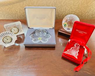 Waterford Crystal pieces including rare Jack Frost Icecicle ornament