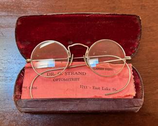 Vintage eyeglasses from Dr. O. Strand - Optometrist on 1711 East Lake St.