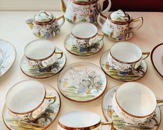 Vintage Kutani marked hand painted Japanese tea set