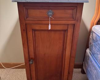 Antique marble top bedside table 