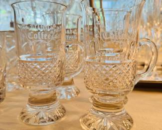 Set of 4 Galway crystal Irish Coffee mugs