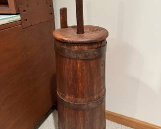 Antique wood butter churn 