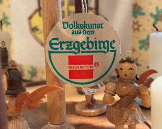 Vintage ‘Heavenly Wonder’ wood pyramid from Germany.  With original tag, box and set-up directions