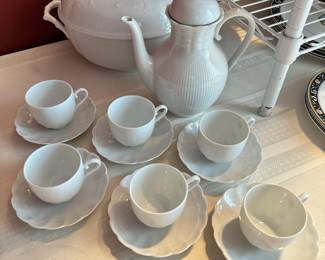 Vintage Kaiser china tea set and covered serving dish