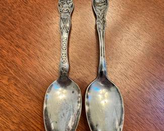 Antique silver plated souvenir spoons