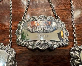 Great selection of vintage crystal decanters including a French Victorian style decanter by Baccarat and a wonderful set of 6 hallmarked Silver antique decanter tags (these will be sold as a set and separately from the decanters)