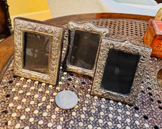 Antique miniature sterling silver frames