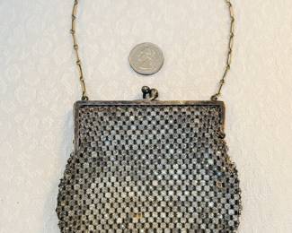 Antique Edwardian beaded crystal purse.  There is some loss to the crystal beads