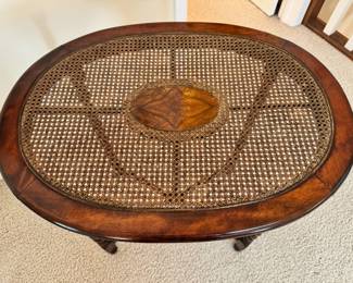 Antique barley twist cane top side table