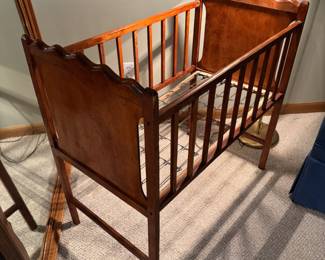 Antique English wood crib