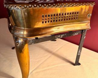 Antique English Victorian brass & steel footman