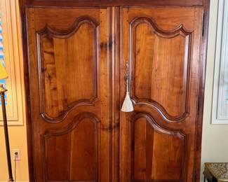 Gorgeous antique French Louis XV armoire.  This piece can be converted to a hanging armoire with the included period rod and hardware