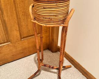 Mid Century rattan plant stand