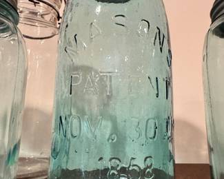 Sampling of the antique & vintage Mason Jars