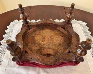 Very cute antique velvet upholstered footstool