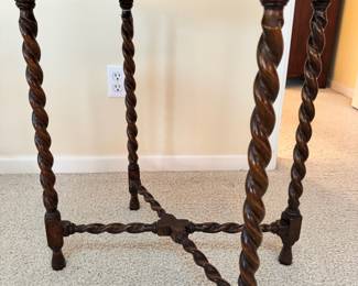 Antique barley twist cane top side table
