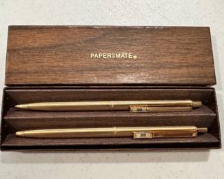 Vintage Papermate 3M gold tone pen set