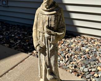 21” concrete St. Francis garden statue