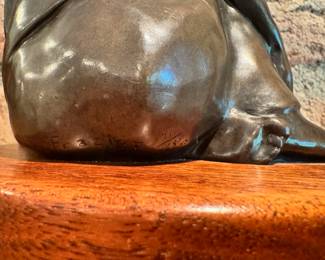 Small scale bronze sculpture of a Native American Woman by Lena Beth Frazier, numbered 41 out of 150