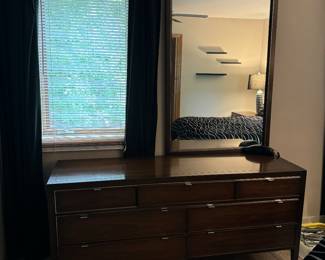 Wood Long dresser that matches the nightstand.