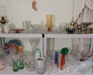 pressed glass, vases, 