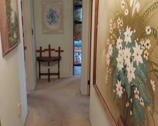 hall table, wall art