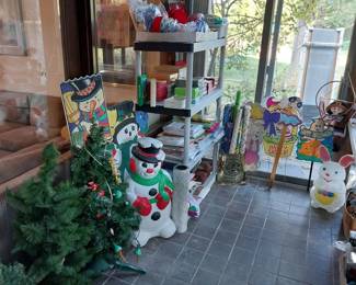 blow molded snow man, Easter bunny, holiday