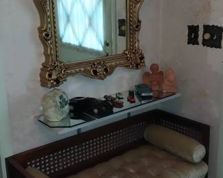 hall bench, mirror