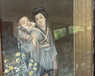 Watercolor of an Oriental genre scene