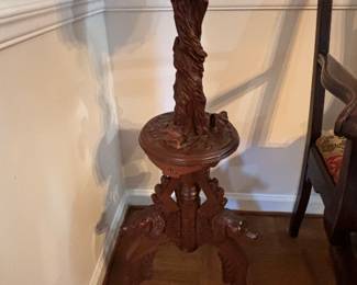 Victorian Pedestal with Dog Heads and Feet, a rare find!!!