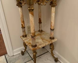 Exceptional Onyx with Patinated Metal Pedestal, a must see!!!!!!