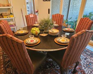 Large 70" round dining table with very unusual base