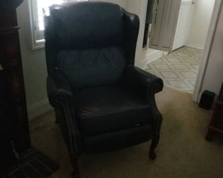 Leather recliner chair