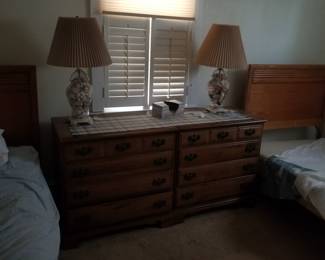 Dresser; table lamps