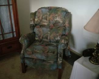 Nautical print recliner chair - two available