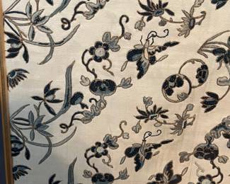 Framed gold thread tapestry