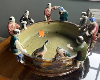 Meiji figural bowl
