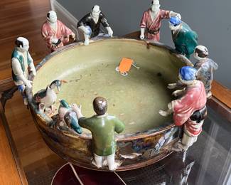 Meiji figural bowl